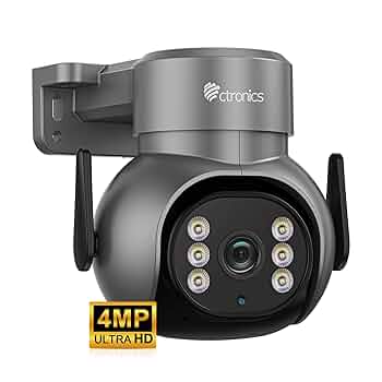 Ctronics 防犯カメラ Ctronics200万画素PTZ（パン・チルト・ズーム）防犯カメラ